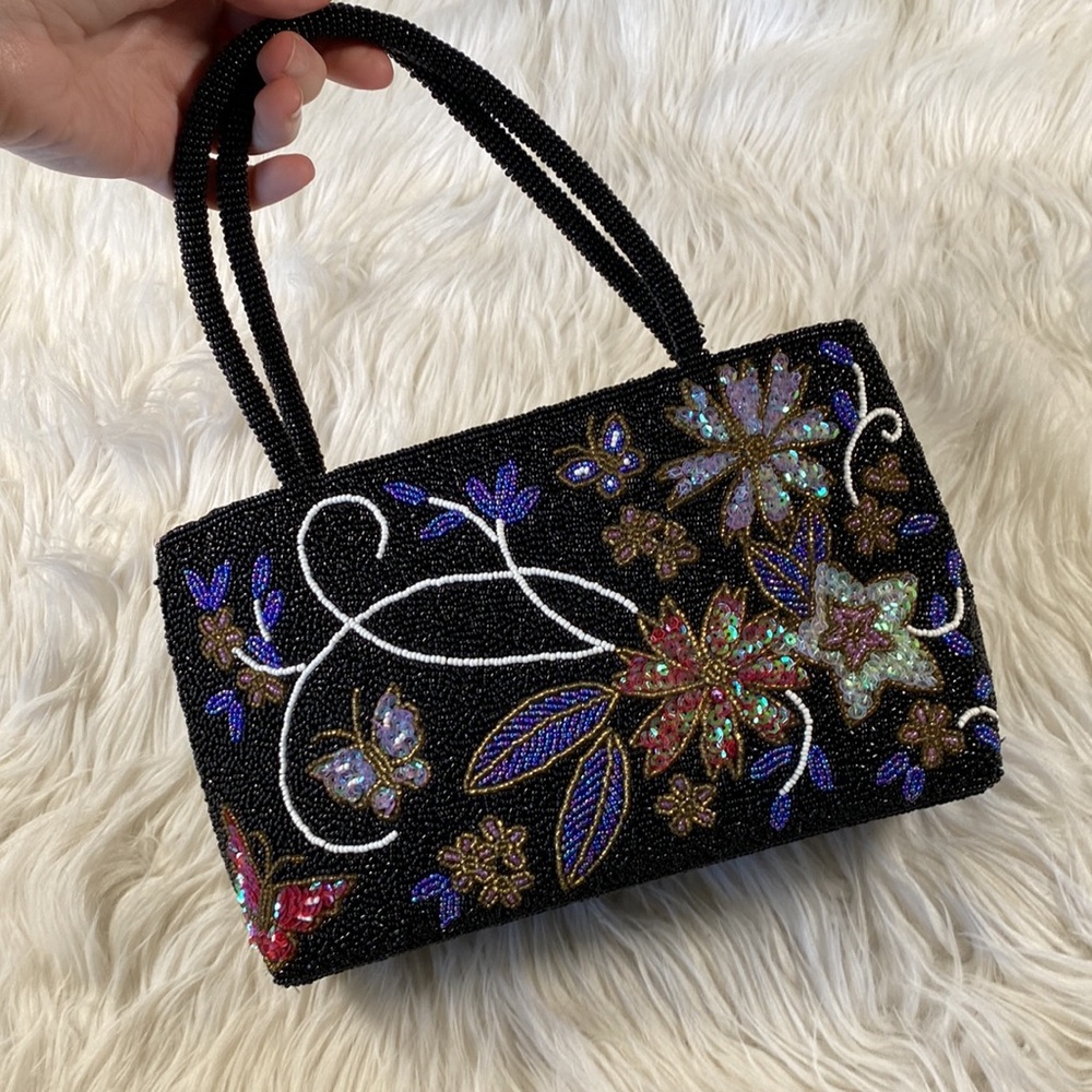 [ Vintage ] Floral Beaded Purse - Picture 4 of 15